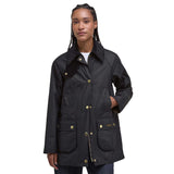 Barbour Women's Modern Beadnell Waxed Jacket In Black/Classic Tartan