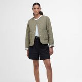 Barbour Women's Monroe Quilted Jacket In Dusky Green/Rosemary Tartan