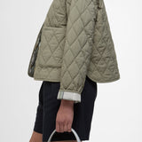 Barbour Women's Monroe Quilted Jacket In Dusky Green/Rosemary Tartan