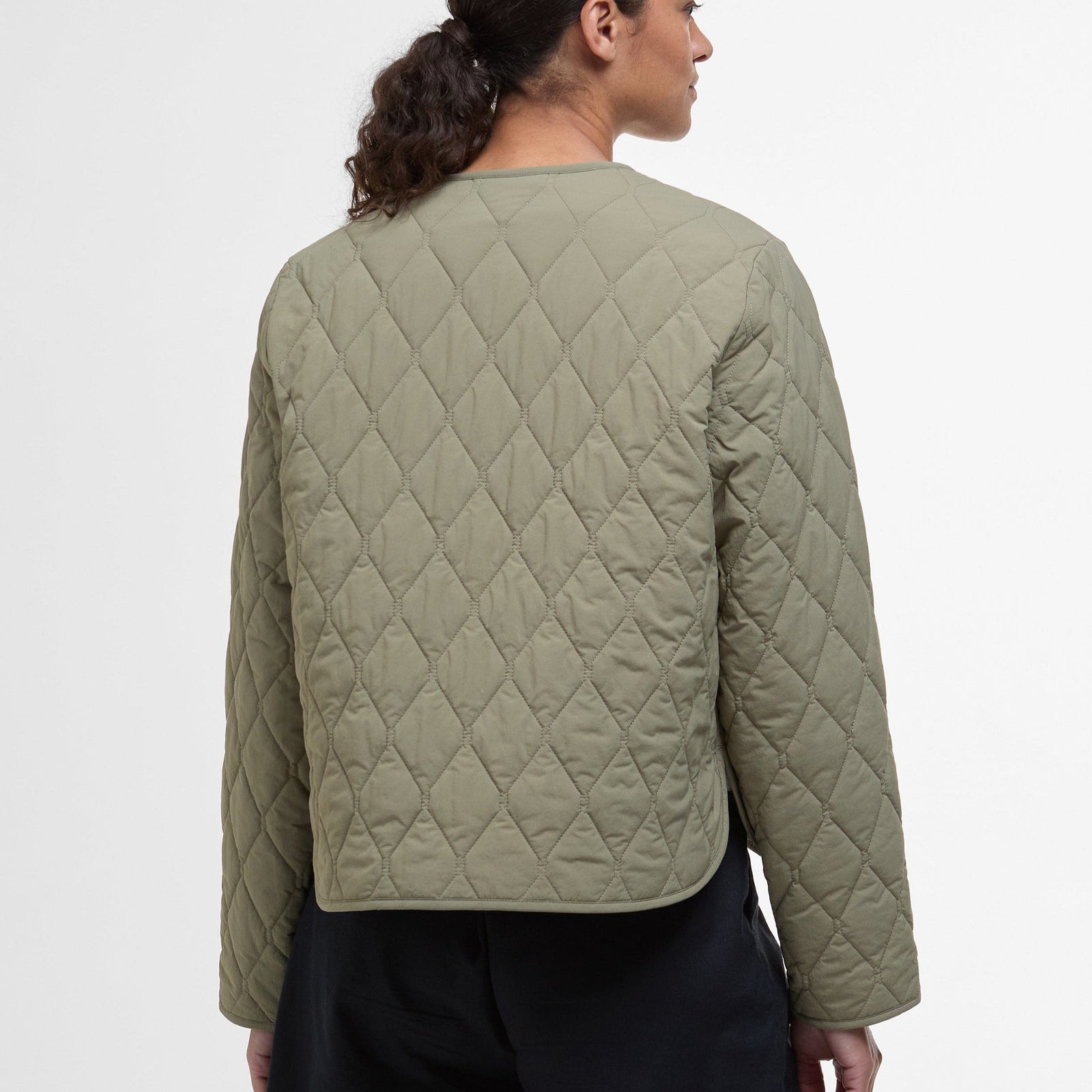 Barbour Women's Monroe Quilted Jacket In Dusky Green/Rosemary Tartan