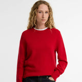 Barbour Woodhouse Wool-Cashmere Crew Neck Jumper In Crimson