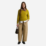 Barbour Woodhouse Wool-Cashmere Crew Neck Jumper In Pear