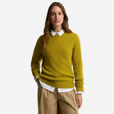 Barbour Woodhouse Wool-Cashmere Crew Neck Jumper In Pear