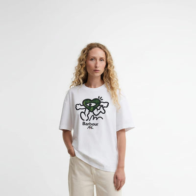Barbour x Mul Ouseburn Oversized T-Shirt In White