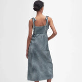 Barbour Abigail Gingham Midi Dress In Blue Haze