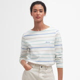 Barbour Hawkins Striped Long-Sleeved T-Shirt In Cloud Stripe