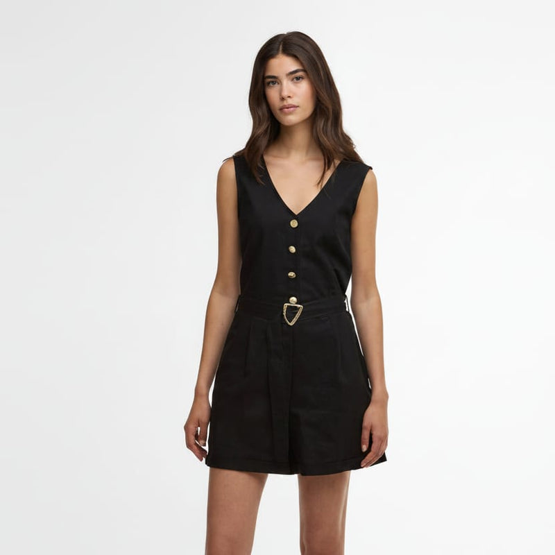 black playsuit dress Tyler Black Halter Neck Playsuit - US 0