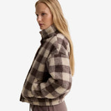 Barbour International Amaya Check Fleece In Truffle Multi
