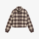 Barbour International Amaya Check Fleece In Truffle Multi