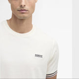 Barbour International Burnwood Tipped Cuff T-Shirt In Whisper White