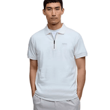 Barbour International Chapter Jacquard Texture Polo In White