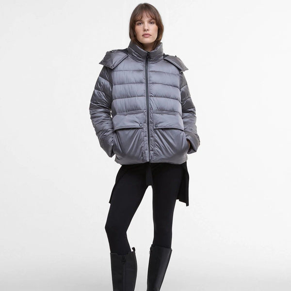 Barbour International Della Puffer Jacket In Chrome