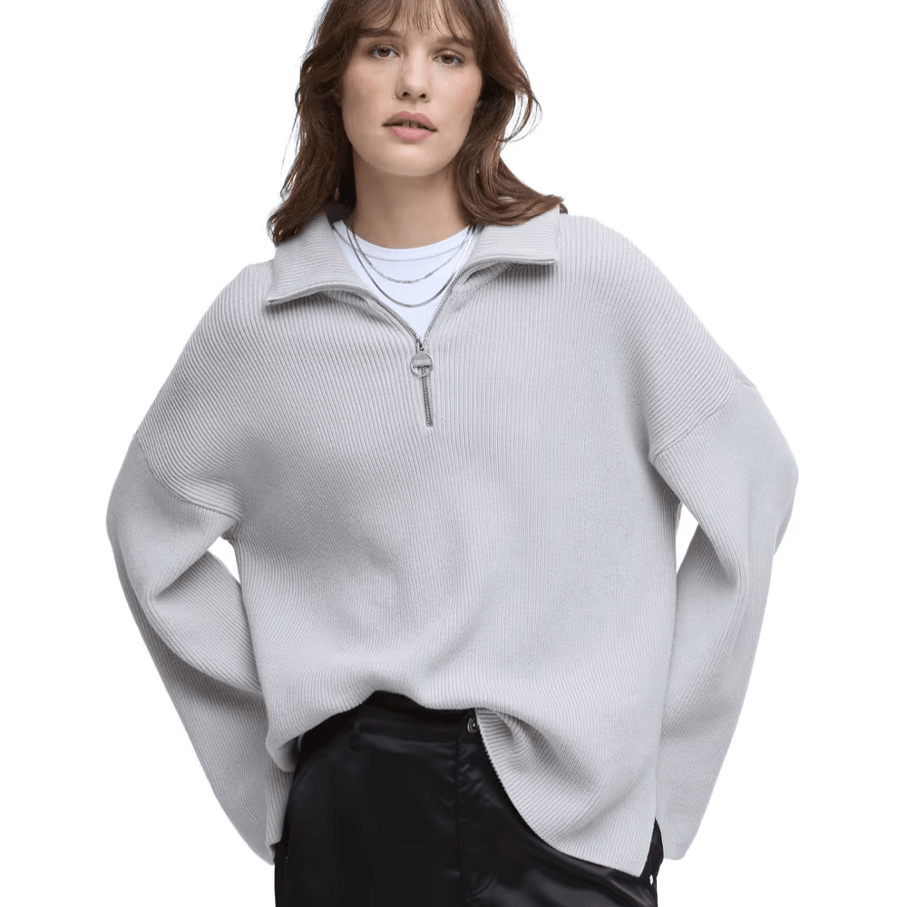 Barbour International Franchesca Knitted Jumper In Silver Cloud