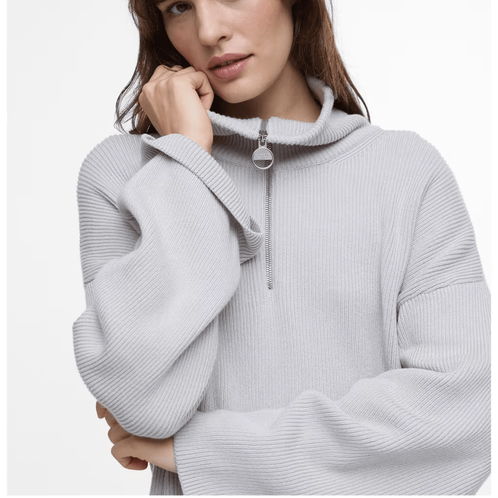 Barbour International Franchesca Knitted Jumper In Silver Cloud