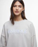 Barbour International Franchesca Logo Sweatshirt in Silver Cloud