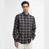 Barbour International Heanes Waffle Check Long-Sleeved Shirt In Black