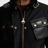 Barbour International Heritage Waxed Jacket In Black