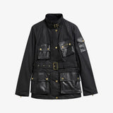 Barbour International Heritage Waxed Jacket In Black