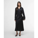 Barbour International Kaia Satin Midi Skirt In Black