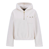 Barbour International Lola Fleece Hoodie In Off White