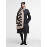 Barbour International Milla Logo Wrap Scarf In Oat Black
