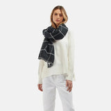 Barbour International Parson Reversible Check Wrap In Black/Chantilly