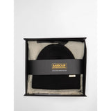 Barbour International Pendle Beanie & Milla Scarf Gift Set In Black Jasmine