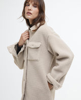 Barbour International Peyton Fleece Overshirt In Silver Cloud