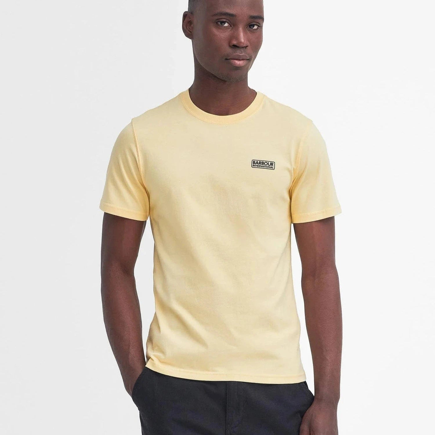 Barbour International Small Logo T shirt In Dusty Yellow
