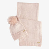 Barbour International Sparkle Beanie & Scarf Gift Set In Pink