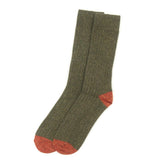 Barbour Houghton Socks Olive/Burnt Orange