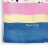 Barbour Dog Stripe Print Scarf In Multi