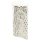 Barbour Cable Knit Lounge Socks In Light Grey Marl