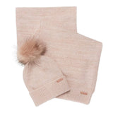 Barbour International Sparkle Beanie And Scarf Gift Set In Pink