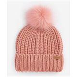 Barbour Saltburn Beanie And Scarf Gift Set In Pink Rust
