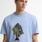Paul Smith Loves Barbour Fishing Jacket T-Shirt Mid Blue