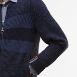Paul Smith Loves Barbour Limited Edition Knitted Bomber Cardigan In Navy
