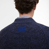 Paul Smith Loves Barbour Limited Edition Knitted Bomber Cardigan In Navy