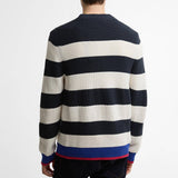 Paul Smith Loves Barbour Southwold Striped Crew Neck Jumper Ecru