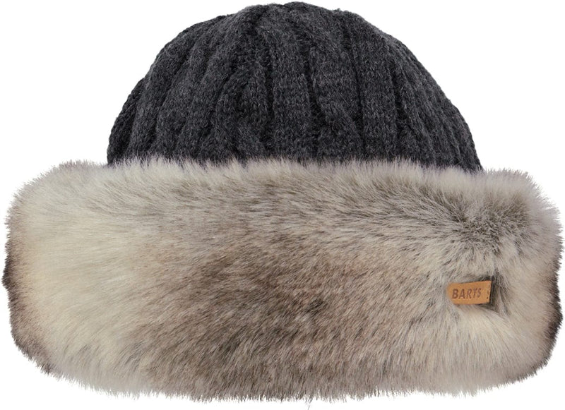 Barts Accessories Heather Brown Fur Cable Band Hat