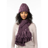 Barts Edzella Chunky Knit Scarf In Aubergine