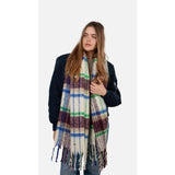 Barts Loriant Check Scarf In Aubergine