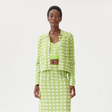 Baum Und Pferdgarten Capera Cardigan in Lime Green Check