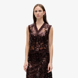 Baum Und Pferdgarten Manire Sequin Tank In Coffee Bean Brown