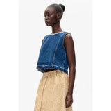 Baum Und Pferdgarten Medine Top In Dark Blue Denim