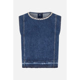 Baum Und Pferdgarten Medine Top In Dark Blue Denim