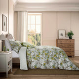 English Heritage Eagle House Damask Double Duvet Cover Set in Seagrass