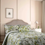 English Heritage Eagle House Damask Double Duvet Cover Set in Seagrass