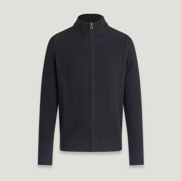 Belstaff Farley Cotton Wool Rib in Black/Dark Ink
