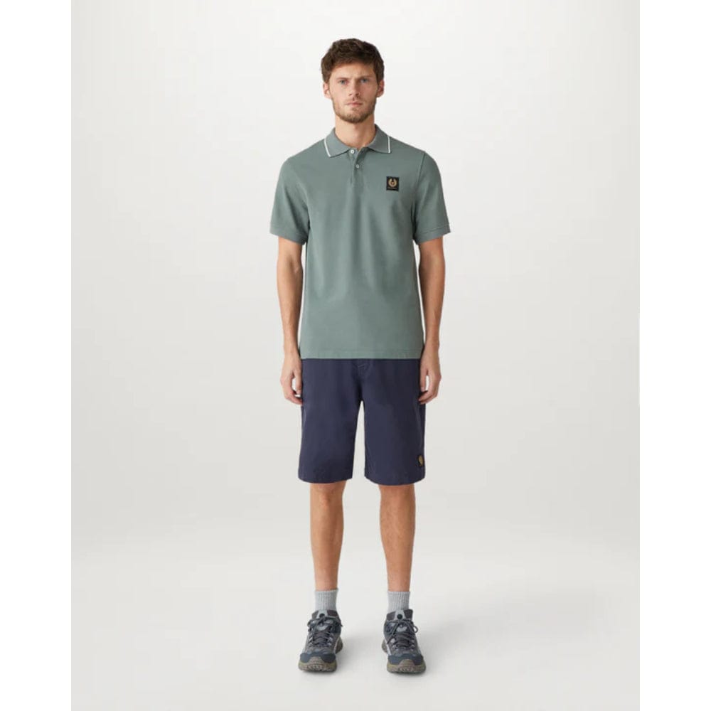 Belstaff Sipped Polo Shirt in Mineral Green